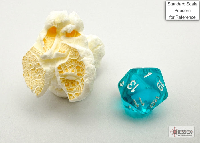 Translucent Mini-hedral Teal/white 7-Die Set