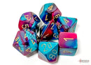 Gemini Purple-Teal/gold Polyhedral 7-Dice Set