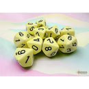 Dice: 10x D10: Opaque Pastel: Yellow with Black
