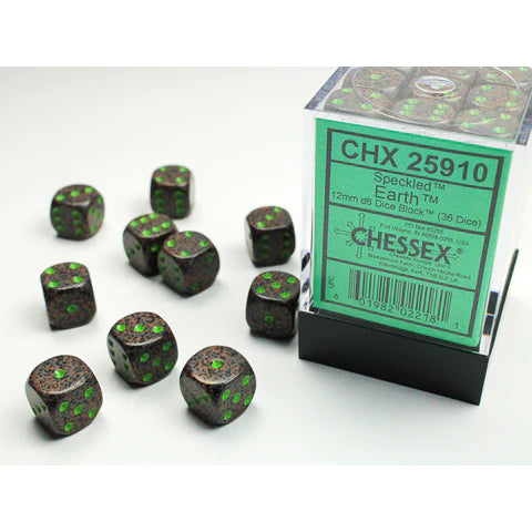 12mm d6 Dice Block (36 Dice - Speckled: Earth)