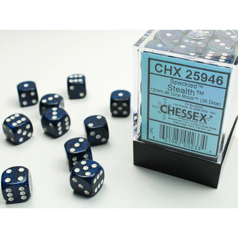 12mm d6 Dice Block (36 Dice - Speckled Stealth)