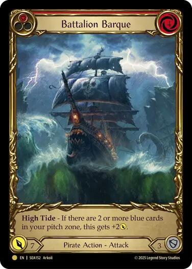 Battalion Barque (Red) (Treasure) [SEA152] (High Seas)  Cold Foil