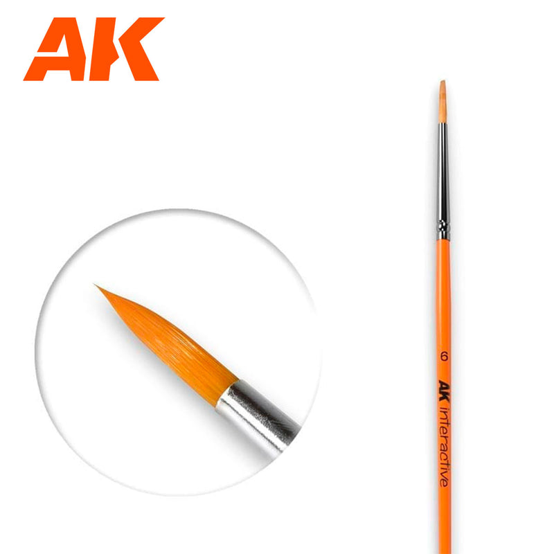 AK Interactive Round Brush 6 Synthetic