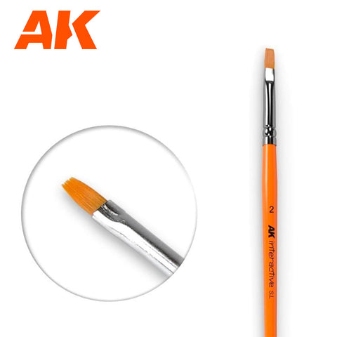 AK Interactive Flat Brush 2 Synthetic