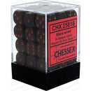 12mm d6 Dice Block (36 Dice - Opaque: Black/Red)