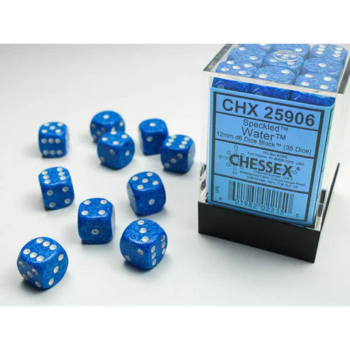 12mm d6 Dice Block (36 Dice - Speckled: Water)