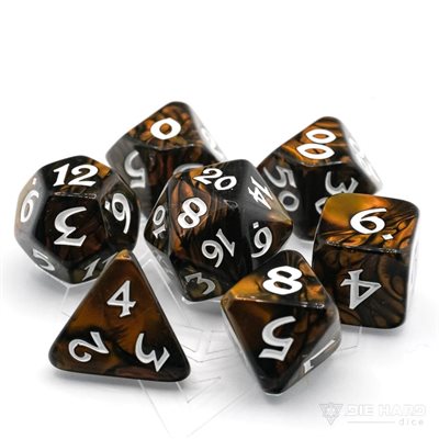 7 Pc RPG Set: Elessia: Changeling with White