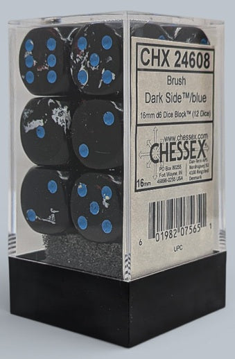 Dice: 12x D6: 16 mm: Brush: Dark Side / Blue