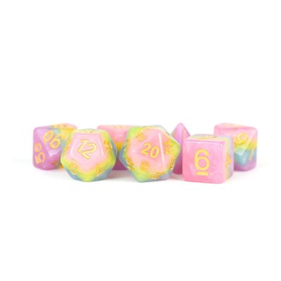 Dice: 7 pc: 16 mm: Resin: Pastel Fairy