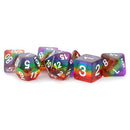 Dice: 7 pc: 16 mm: Resin: Translucent Rainbow