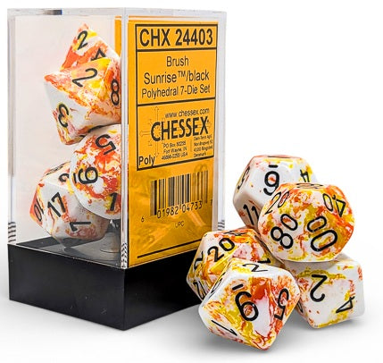 Dice: 7 pc: Brush : Sunrise / Black