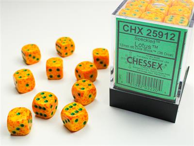 12mm d6 Dice Block (36 Dice - Speckled: Lotus)