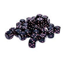 Dice: 36x D6: 12 mm: Opaque: Black / Pink