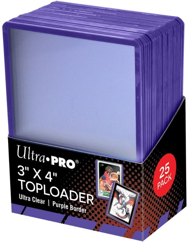 UP 3" x 4" Toploader Ultra Clear, Purple Border