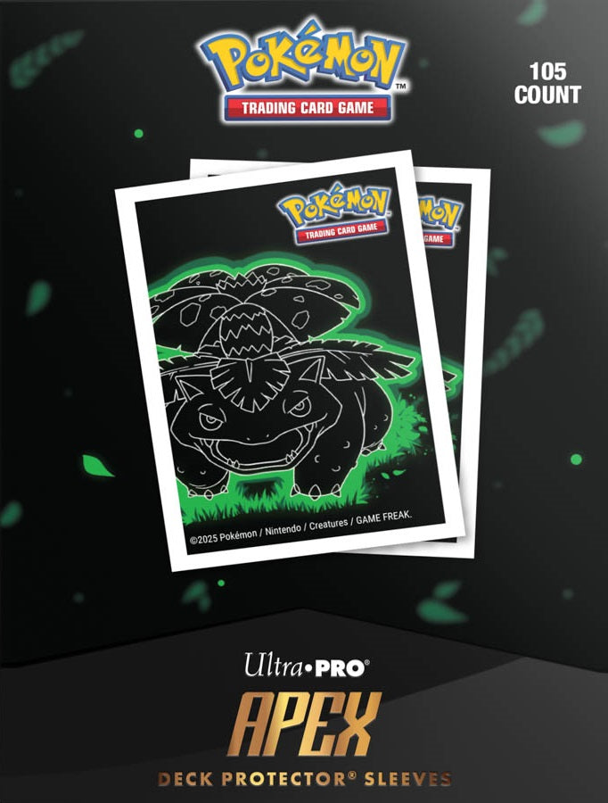 Ultra PRO Apex D-PRO Pokémon Deck Protector Sleeves – Neon Kanto: Venusaur (105ct)