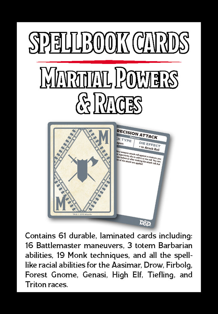 Spellbook Cards Martial Powers & Races
